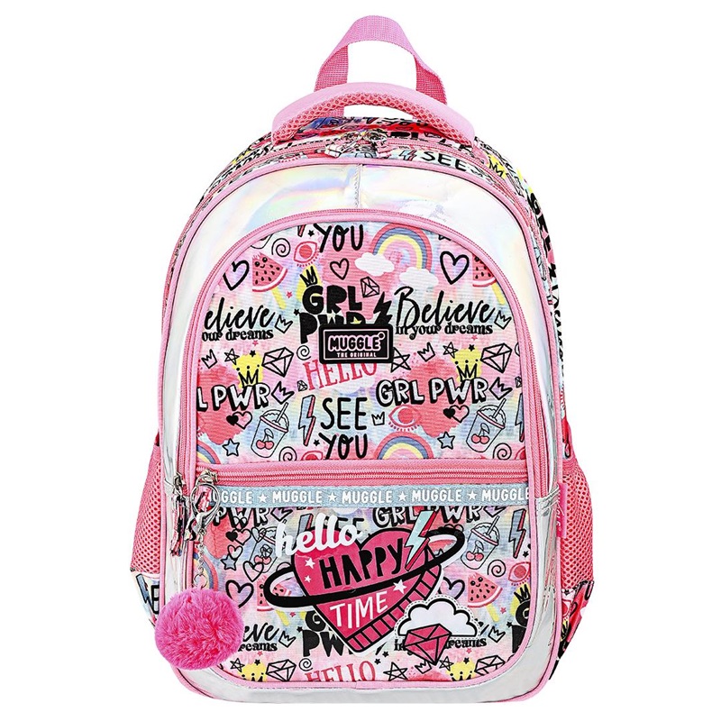 Muggle%20Pink%20and%20Pink%20Okul%20Çantası%203%20lü%20set